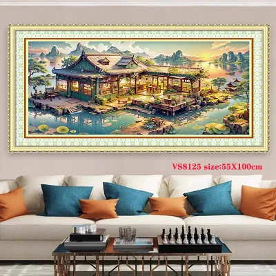 Tranh thêu kín Phong Cảnh VS8125 kích thước 45 x 85 cm