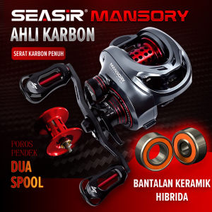 [OFFICIAL] SEASIR MANSORY Reel Pancing Baitcasting Kiri/Kanan 2 Kumparan + Gagang Pegangan Rangka Serat Karbon 8.5kg Tarikan Maksimal + Penutup Samping Keramik Hibrid 11 + 1 Bantalan Bola Rasio Gigi 7.3:1 Reel Pancing Umpan Pancing #RyobiSeasir