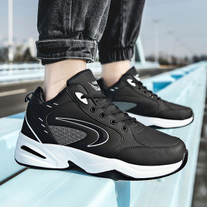 ALIKESMAN Korean Rubber Shoes Fashion High-Cut Sneakers Shoes For Men PU Leather White Running Shoes For Men