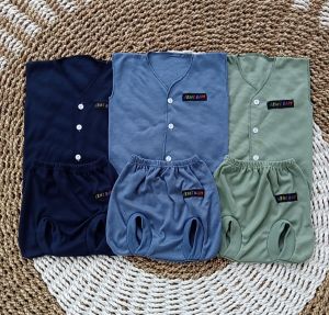 6 PCS 3 Set Baju Bayi Baru Lahir Lengan Panjang Denim Halus Lembut Paket Newborn Gift Kado Bayi