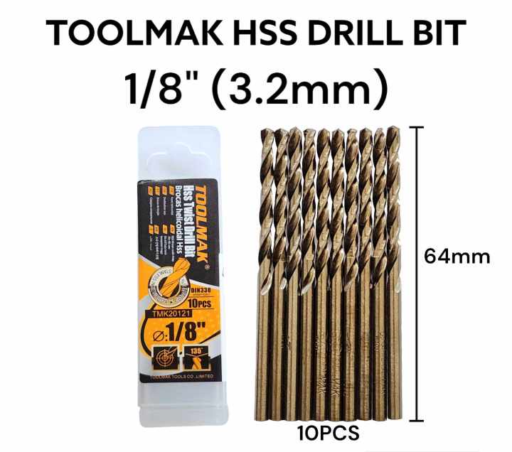 Toolmak Hss Cobalt Drill Bit for Metal Stainless Steel 10 PCS
