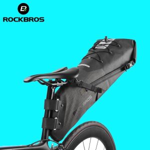 ROCKBROS Tail Rear Bag Waterproof Bicycle Saddle Bag Reflective Large Capacity Stable Wear-resistant Two Colors - intl