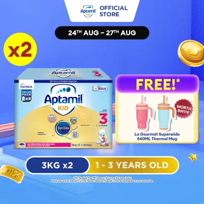 Aptamil KID Step 3 Growing Up Formula 1 - 3 years 3KG X 2 (Susu Milk Powder 奶粉)