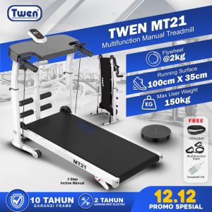 TWEN MT21 MT28 MT31 MT38 Treadmill Tanpa Listrik Treadmill Manual Treadmill Multifungsi Treadmill Lipat Alat Olahraga