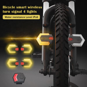 1set Bike Turn Signals Front and Rear Light with Smart Wireless Remote Control Bike Tail Light for Cycling Safety Warning Light