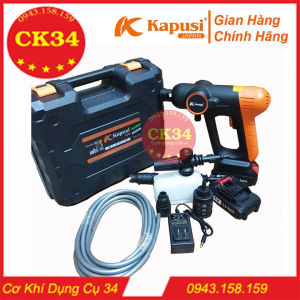 Máy rửa xe dùng pin Máy xịt tăng áp KAPUSI JAPAN đầy đủ phụ kiện đi kèm