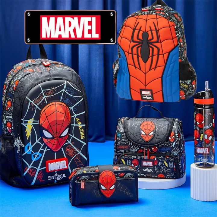 READY STOCK ORIGINAL Smiggle backpack Marvel Classic Backpack Minecraft Marvel Spider Man Junior Hoodie Backpack 3 6 12 school bag Purple backpack Lazada PH