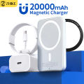 ZHIKE PowerBank 20000mAh Fast Charging Magnetic Wireless Battery Power Bank 20W Pengisi Daya Kabel Kompatibel dengan iP13 14 15Pro Plus Promax Mini HUAWEI Xiaomi Samsung OPPO VIVO Ponsel Cerdas Yang Mendukung Pengisian Daya Nirkabel Charger. 