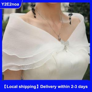 【Local shipping】 Women Evening Party Shrug Solid Color Shawl Dress Cover Up Shoulder Cape For Weddings Party Lightweight Shoulder Cover Up