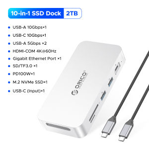 ORICO PSSD Docking Station Made for MacBook Series Built in SSD Multifunctional Port Expansion Enter the New Era of Efficiency Large Capacity 10Gbps Fast Transfer 10Gbps Fast Speed Transfer PD100W Fast Charging