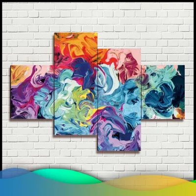 Lukisan Dinding Abstrak / Hiasan Dinding Abstrak Kanvas 1 Set