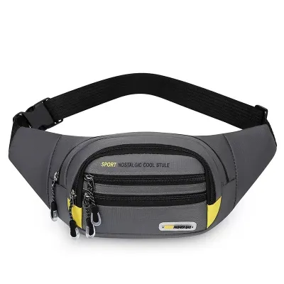 Mens Waist Bag 5 zippers Crossbody Belt Chest Bag Larger Size Business/Casual Unisex Bag Hip Pack