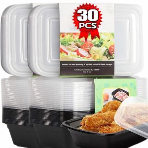10/30PCS Disposable Lunch Box Leakproof Kitchen Storage Container Plastic Food Box with Lid Portable Meal Prep Takeout Bento Box2026