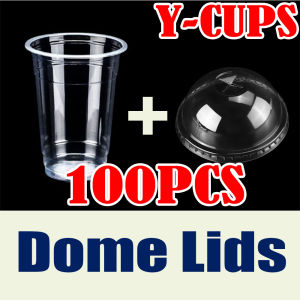 【CHEAPEST】100pcs Disposable Plastic Cups With Lids 95mm Y-Cups For Milk Tea Cup Coffee Cups