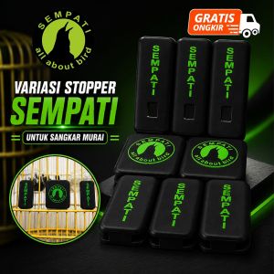 SEMPATI Variasi Sangkar Murai Stoper Sempati Aksesoris Kandang Burung Untuk Dudukan Cepuk Tangkringan Karet Motif Logo STMRS