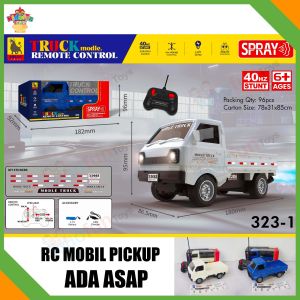 Mainan Remot Kontrol Pick Up Asap Mini RC Mobil Truck Drift Speed ada Lampu + Baterai Cas