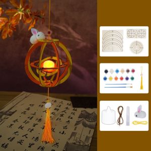 WISH BOUTIQUE Handmade Mid-Autumn Festival Lantern DIY Material Bag Rabbit Design Bunny Handmade Lamp Craft Kit Luminous Rabbit Lantern Mid-Autumn Festival