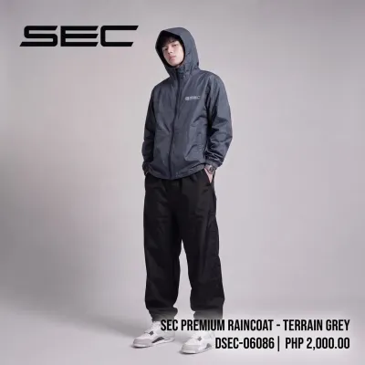 SEC Premium Motorcycle Raincoat – Terrain (Black/Grey M–XL)