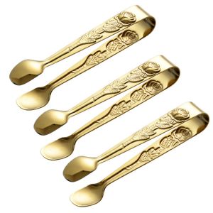 CEMOMEF Gold Party Supplies Bar Tools Tea Food Serving Tongs Sugar Clip Ice Cube Clamp Ice Tongs