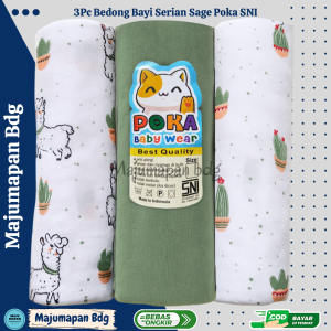 3pcs Bedong Bayi Serian SAGE POKA SNI pernel Selimut 90X110CM ZAK28
