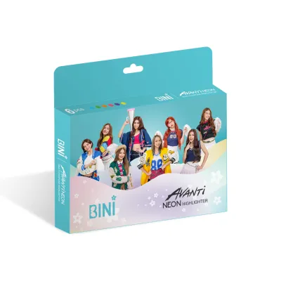 Bini x Avanti Pastel Highlighter Pack of 6 with 1 FREE Random Photocard (No Pouch)