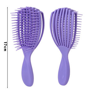 Dorisna อุปกรณ์นวดแบบเปลือกหอยแปรงหวีผมมีรูกลวงหวีป้องกันไฟฟ้าสถิตย์นวดหนังศีรษะหวีจัดแต่งทรงผมเครื่องมือทำผม