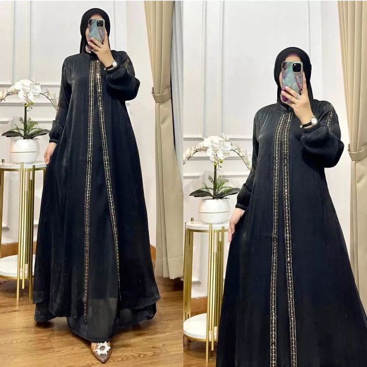 [D2K Fashion] Promo!! Siya Maxy Dress Lebaran Terbaru 2024 Shimmer / Dress Kondangan Wanita Elegan Hijab Busui
