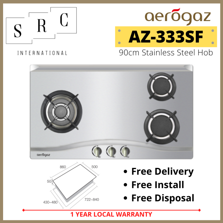 Aerogaz AZ333SF Stainless Steel Gas Hob 90cm with Safety Valve