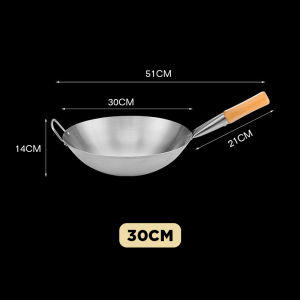 Dreepor 30/36CM High Quality Stainless Steel Wok Carbon Steel Frying Pan For Gas Stove Wok Pan