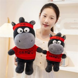DEEPWHISPER Mascot Dolls Black Horse Plush Toy Good Luck Cute Lucky Horse Plush Toys Plush Toys Kawaii Zodiac Pony Figurine Festive Decor