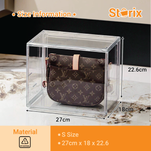 Storix Transparent Magnetic Door Display Organizer Box Handbag Storage Box Books Stackable Waterproof and Anti-Dust
