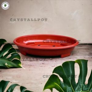 Pot Bunga Tanaman Bonsai Oval 40 Cm  BATA Bahan Tebal - BONSAI OVAL 08 MERAH BATA