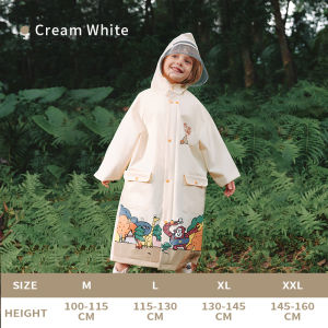 LEMONKID Children Cartoon Raincoat for School Waterproof Poncho with Bag Seat Rain Wear Boys and Girls LK2241027