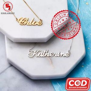 Kalung Ukir Nama Sendiri Titanium Anti Karat Selamanya