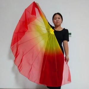 INEXTIN Mạng che hình xương cá Quạt hình xương cá Màu chuyển sắc Trọng lượng nhẹ Đạo cụ khai mạc sân khấu Phụ Kiện Trang Phục Biểu Diễn Múa Khai Trương Dài và bay bổng Múa quạt Yangko Đồ dùng khiêu vũ