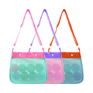 Beach Toy Bags Crossbody Bag Mesh Seashells Bags Shell Collecting Bags with Adjustable Carrying Strap