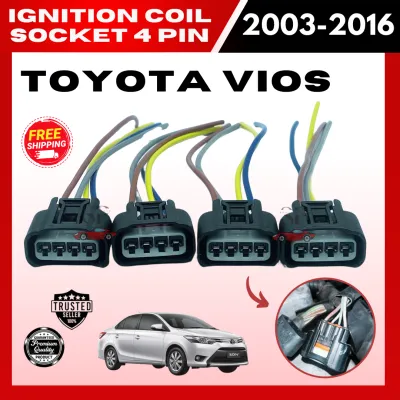 ON SALE! IGNITION COIL SOCKET 4 PIN for TOYOTA VIOS 2003-2016 (90980-11885) (sold per piece)