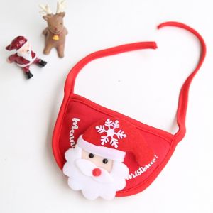 SKISOPGO Christmas Pet Dog Hat Clothes Santa Red Scarf Xmas Hat Collar Scarf For Pet Puppy Cat Bibs Dress-up Accessories Xmas Pet Costume