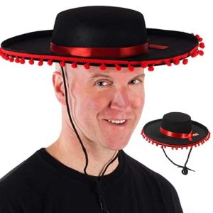 VERIDIAI Wide Brim Mexican Sombrero Hats Stage Performance Fuzz Ball Mexican Hat Costumes Traditional Dance Spanish Spanish-style Hat Photo Props