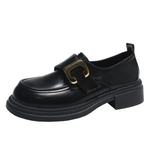 IELGY Loafers Womens Mary Jane Shoes British Style Leather Shoes Thick Sole Versatile