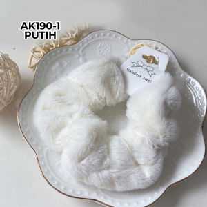 Ikat Rambut Scrunchie Korea Perempuan Dewasa Bahan Kain Velboa Bulu Halus Aksesoris Rambut AK190 ZIORRA