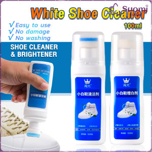 Suomi 100ml Shoe Cleaner Brightener Remove Stain Shoe Brush White Shoes Professional Bleach Accessories