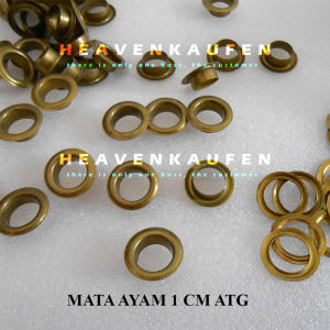 Mata Ayam Eyelet Diameter Lubang 1 cm Warna Antique Gold ATG Bakar Harga Per Pack isi 50 Pcs