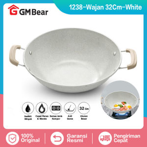 GM Bear P0067 (1238/1507/1508/1509/1510) Kuali Kwali Wajan Penggorengan Teflon Anti Lengket 32cm Gagang Anti Panas - Cooking Frying Non Sticky Pan 32cm