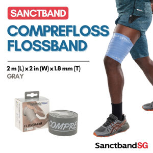 Sanctband COMPREFloss Flossband 2 inch x 2m Myofascial Release Flossbands Extra Heavy Level Resistance Bands Gray
