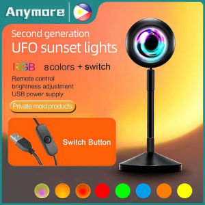 Anymore Sunset Light Rainbow Lamp Projection Lights With Remote RGB 16 Colors Night Light For Photography Selfie Party Living Room Bedroom Wall Decoration
