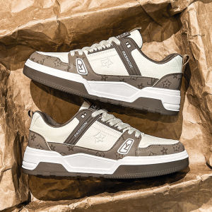 Korean Style Fashion White Sneakers for Men Versatile Comfortable Thick-Soled Shoes New Casual Sports Board Shoes Trendy Mens Shoes