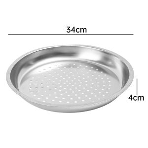 YESPERY 28/30/32/34cm Durable Steaming Tray Stainless Steel Dumplings Steaming Plate Fish Cooking Gadgets Thickened Steamer Kitchen Tool