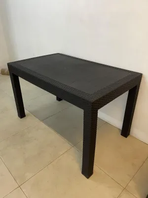 TiancaiPh DINNING TABLE Plastic Lamesa Table 6SEATERS RETANGULAR RATTAN DESIGN High Quality Plastic 30x48 table