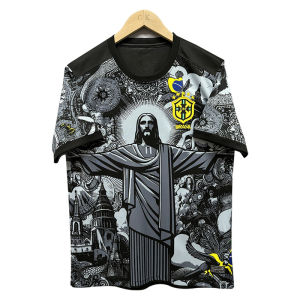 Áo Ngắn Tay 24 Năm Cúp C1 Châu Âu Brazil Phiên Bản Đặc Biệt Neymar Mẫu Chung Phiên Bản Fan Hâm Mộ Áo Tập Luyện Thể Thao Quần Áo Nhanh Khô